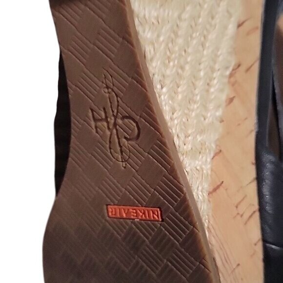 NIKE AIR Colaboration Lambskin‎ leather wedge 9 Black Sexy Summer Comfy - Picture 6 of 8